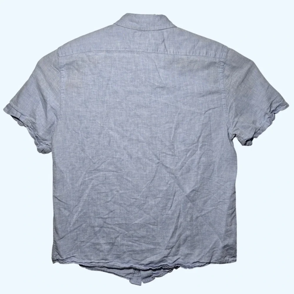 Banana Republic Linen Blend Slim Fit Short Sleeve Shirt Mens Medium 889550-09